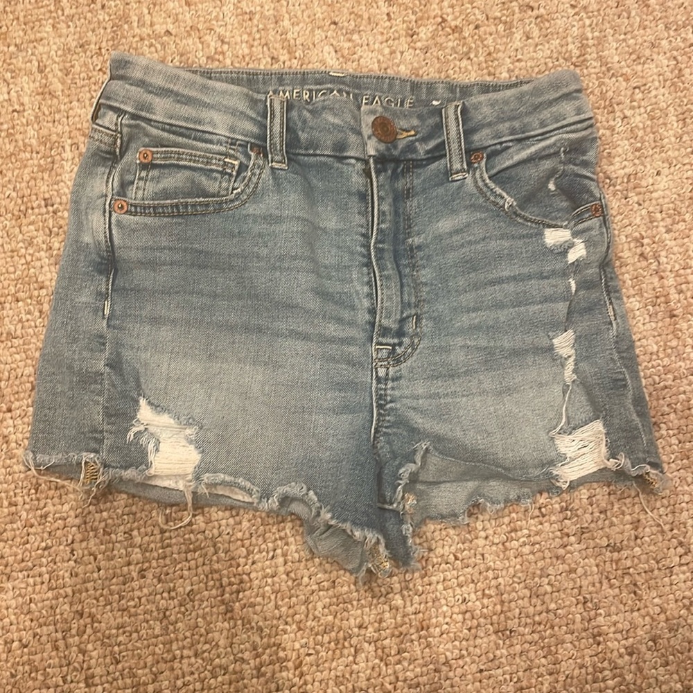 American Eagle, curvy high-rise Shortie jeans